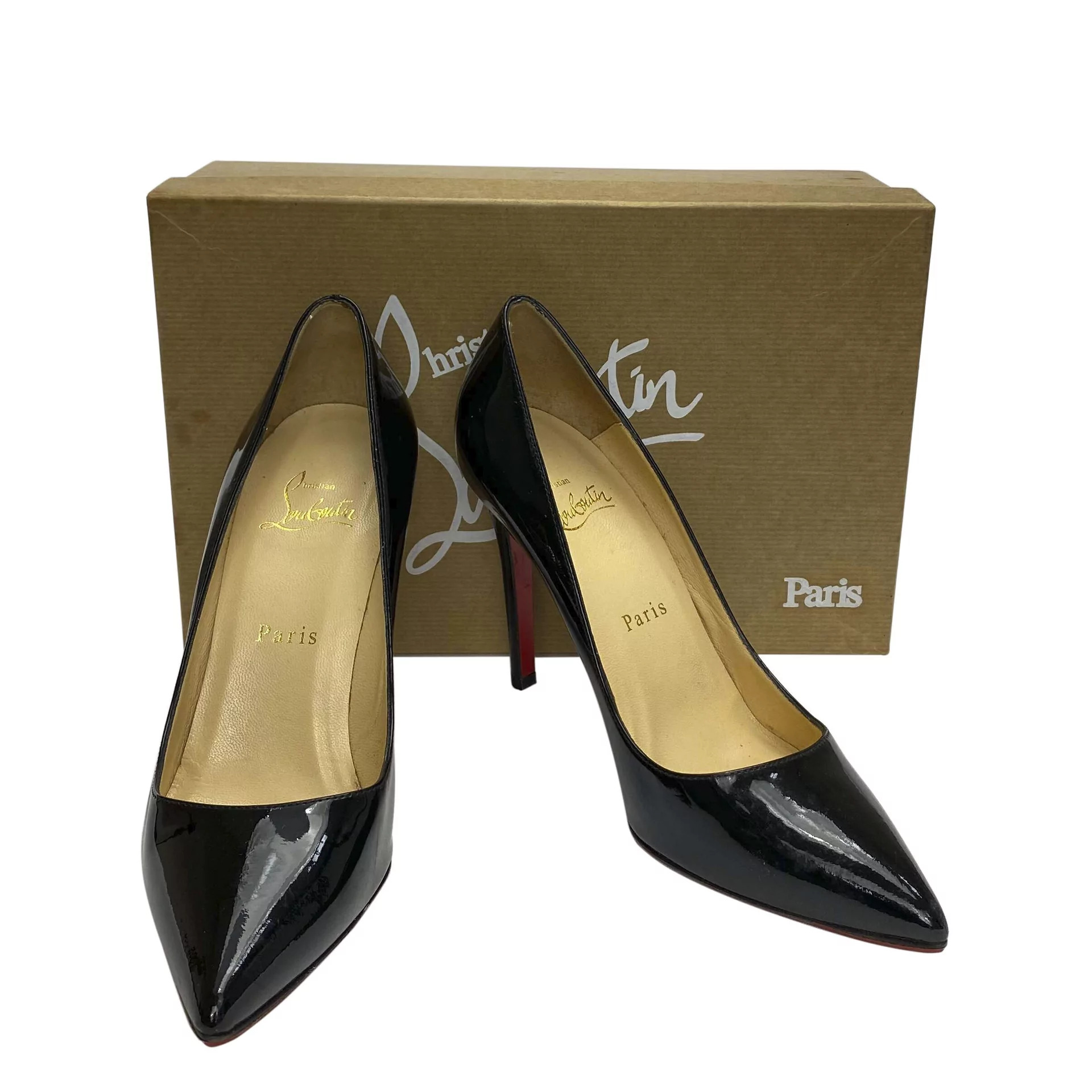 Sapato Christian Louboutin Pigalle 100 Verniz Preto