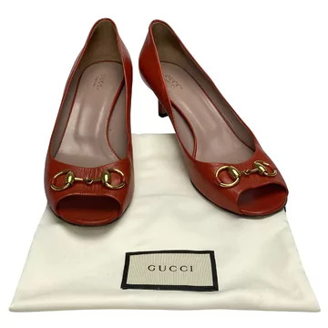 Peep Toe Gucci Horsebit Laranja