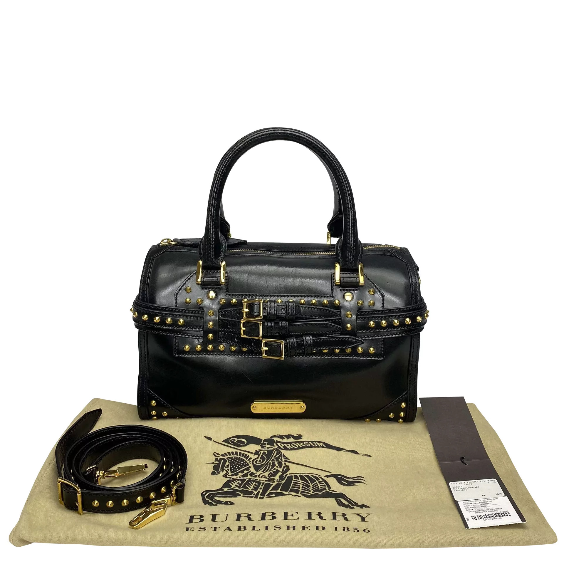 Bolsa Burberry Baú Couro Preta