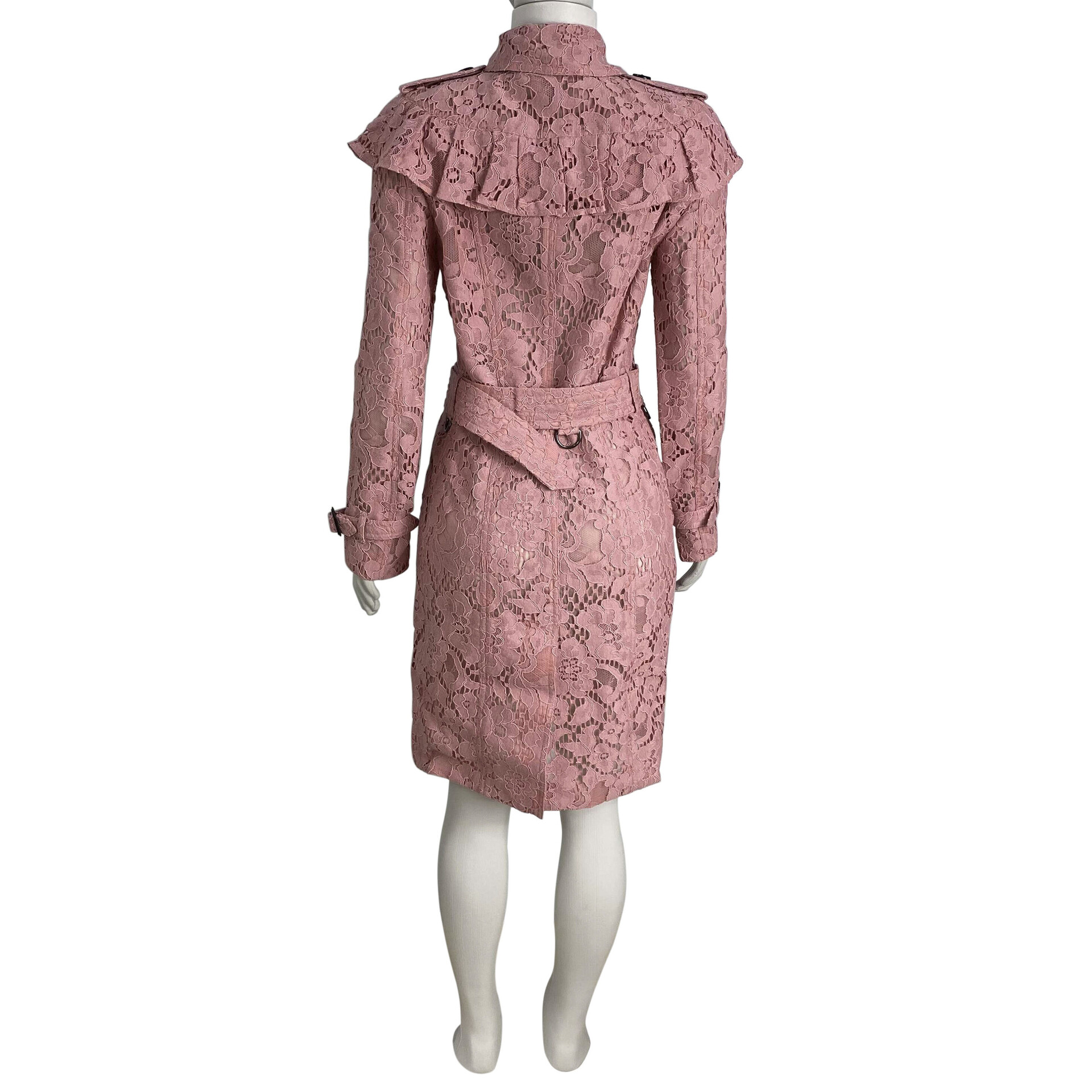 Trench Coat Rendado Burberry Rosa