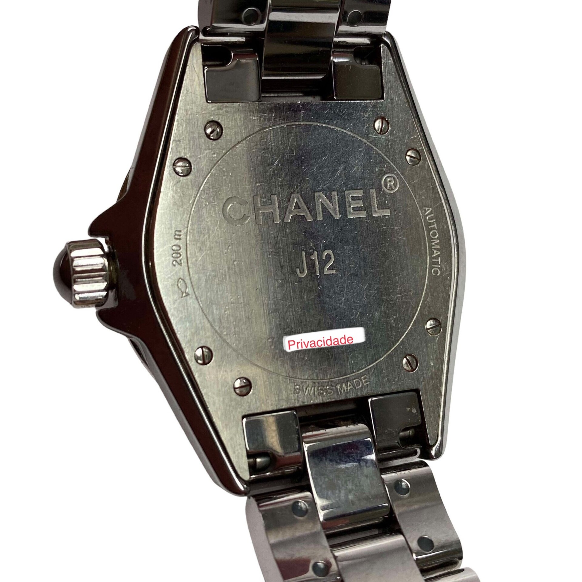 Relógio Chanel J12 Cerâmica Preta com Diamantes