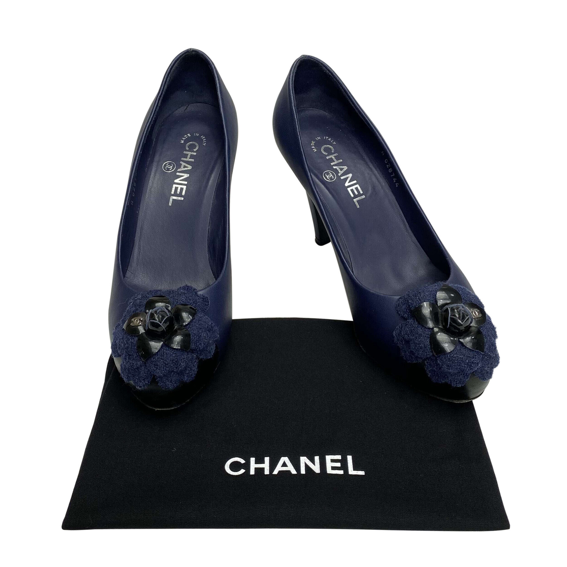 Sapato Chanel Azul Marinho