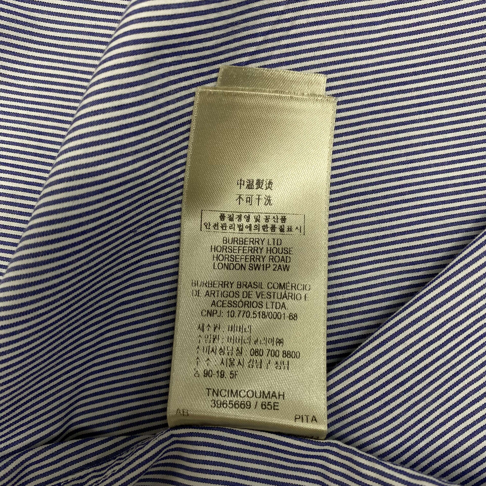 Camisa Burberry Listrada Azul