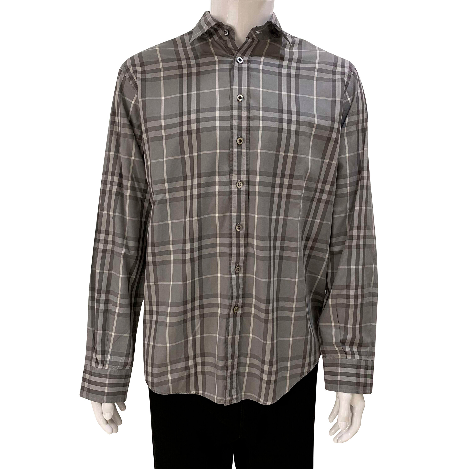 Camisa Burberry Xadrez Cinza