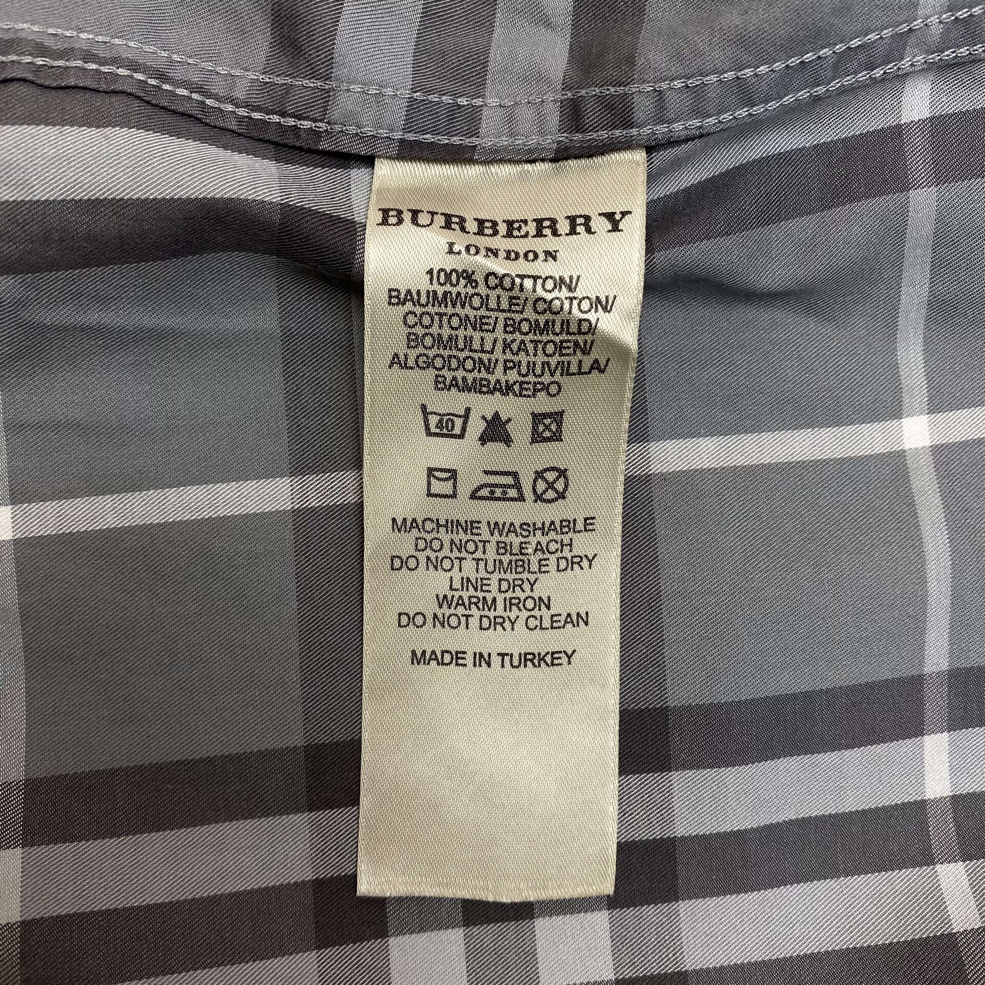 Camisa Burberry Xadrez Cinza