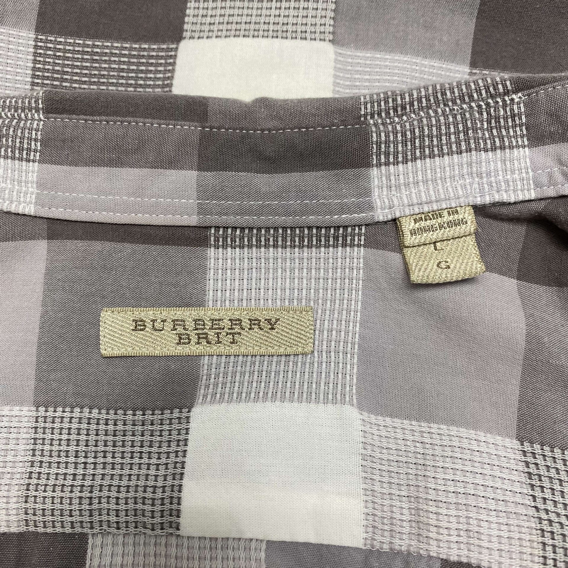 Camisa Burberry Xadrez Cinza