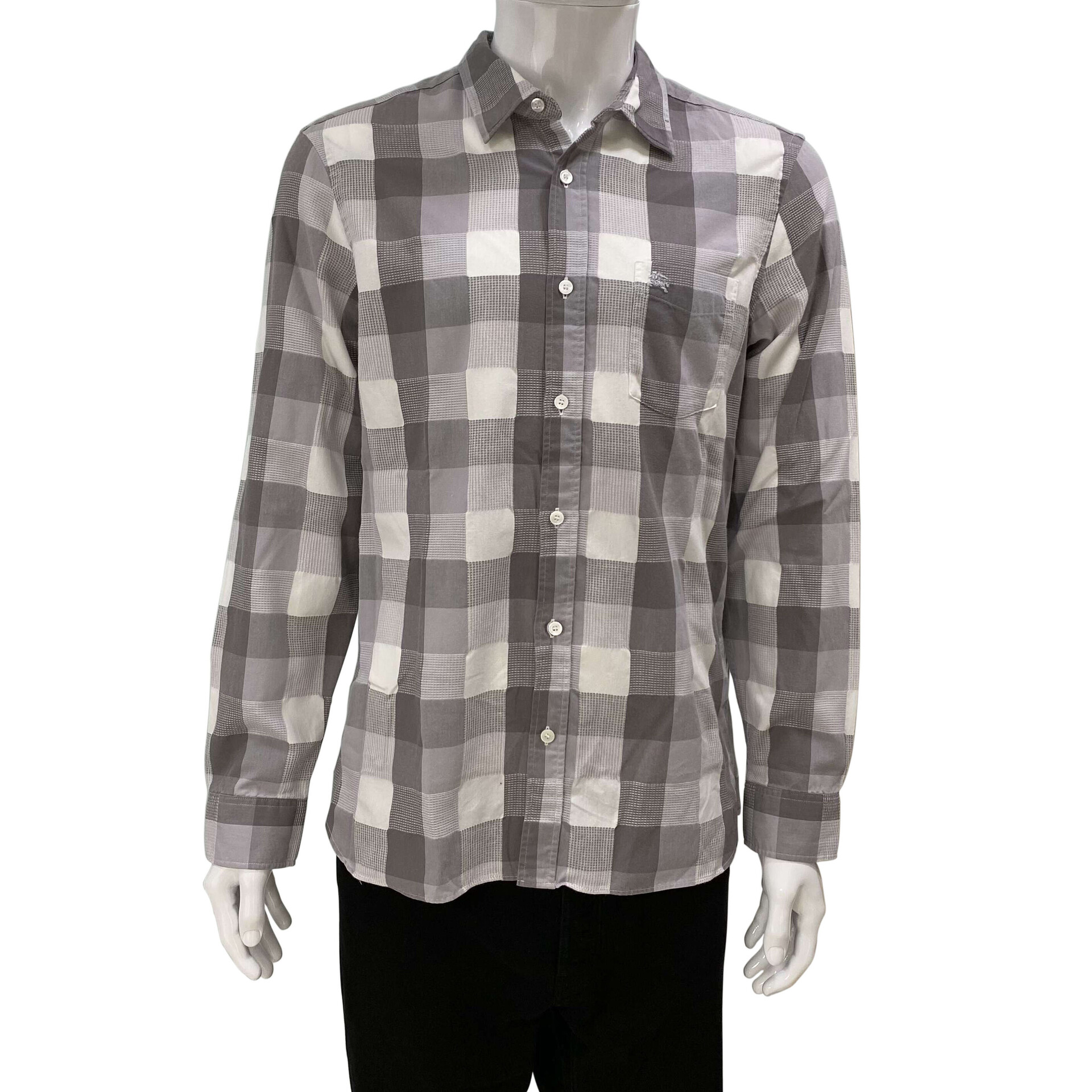 Camisa Burberry Xadrez Cinza