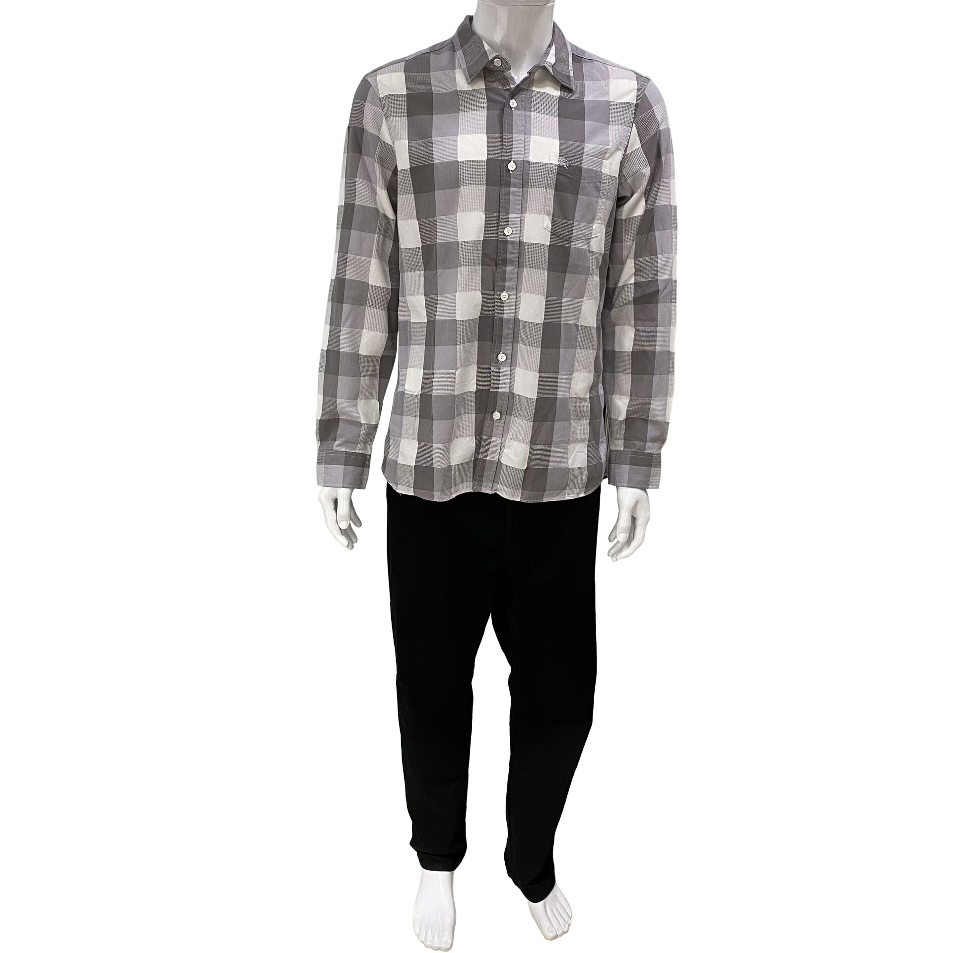 Camisa Burberry Xadrez Cinza