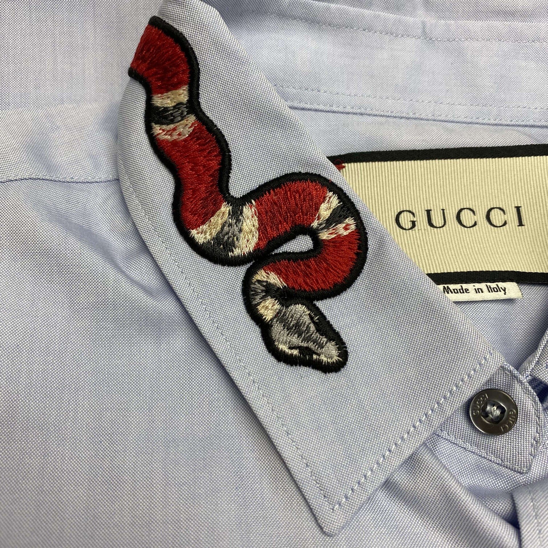 Camisa Gucci Gola Bordada