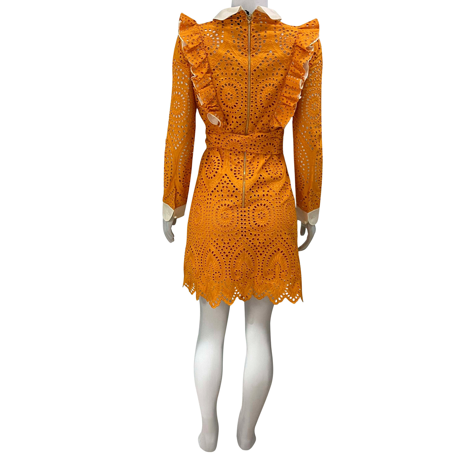 Vestido Gucci Rendado Laranja