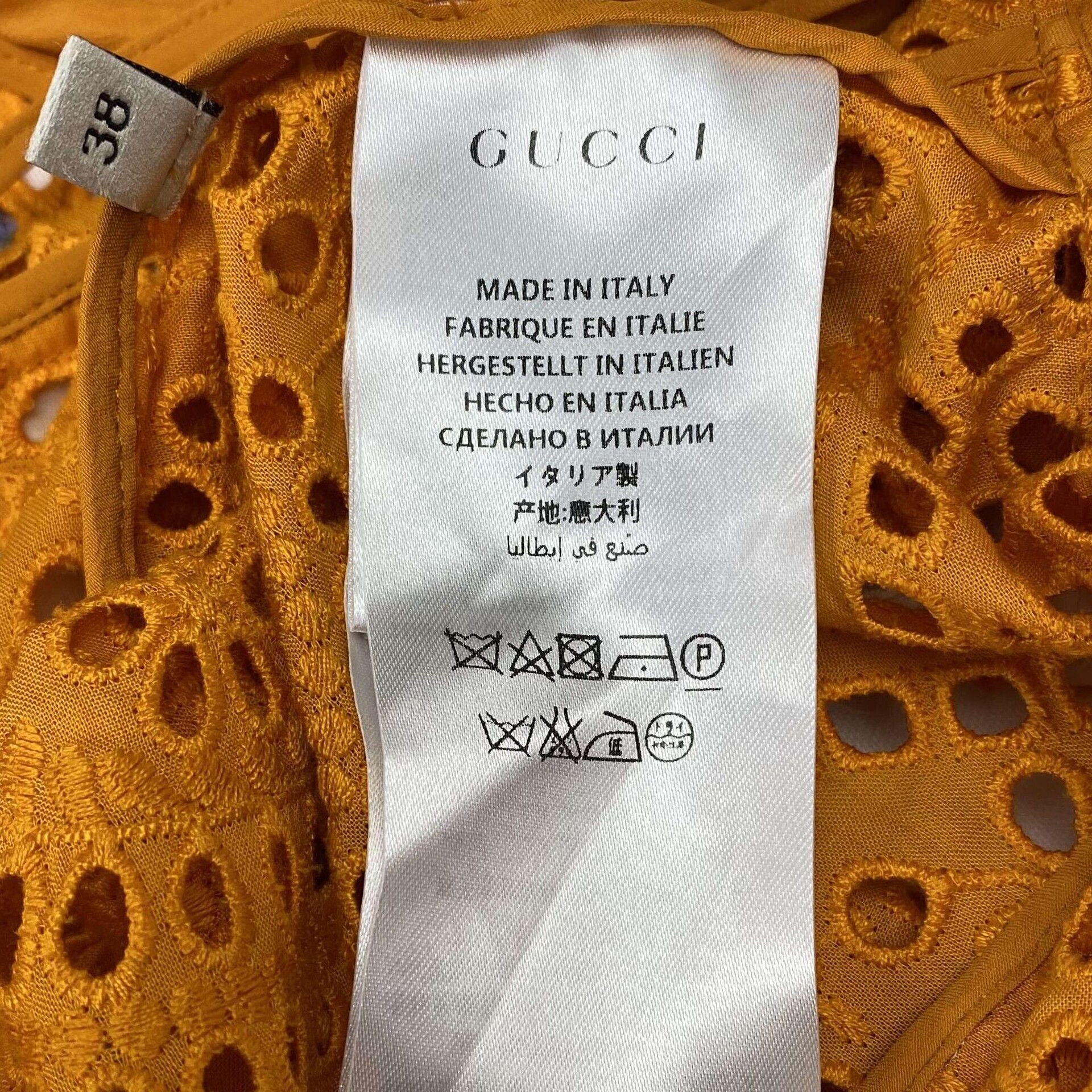 Vestido Gucci Rendado Laranja