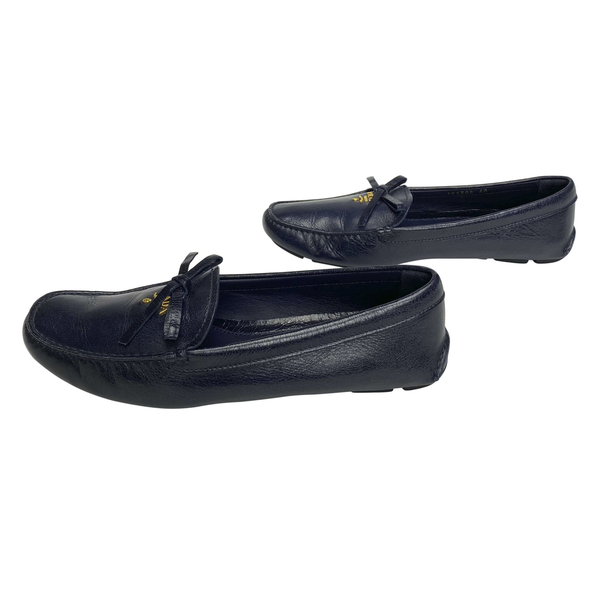 Mocassim Prada Couro Azul Marinho