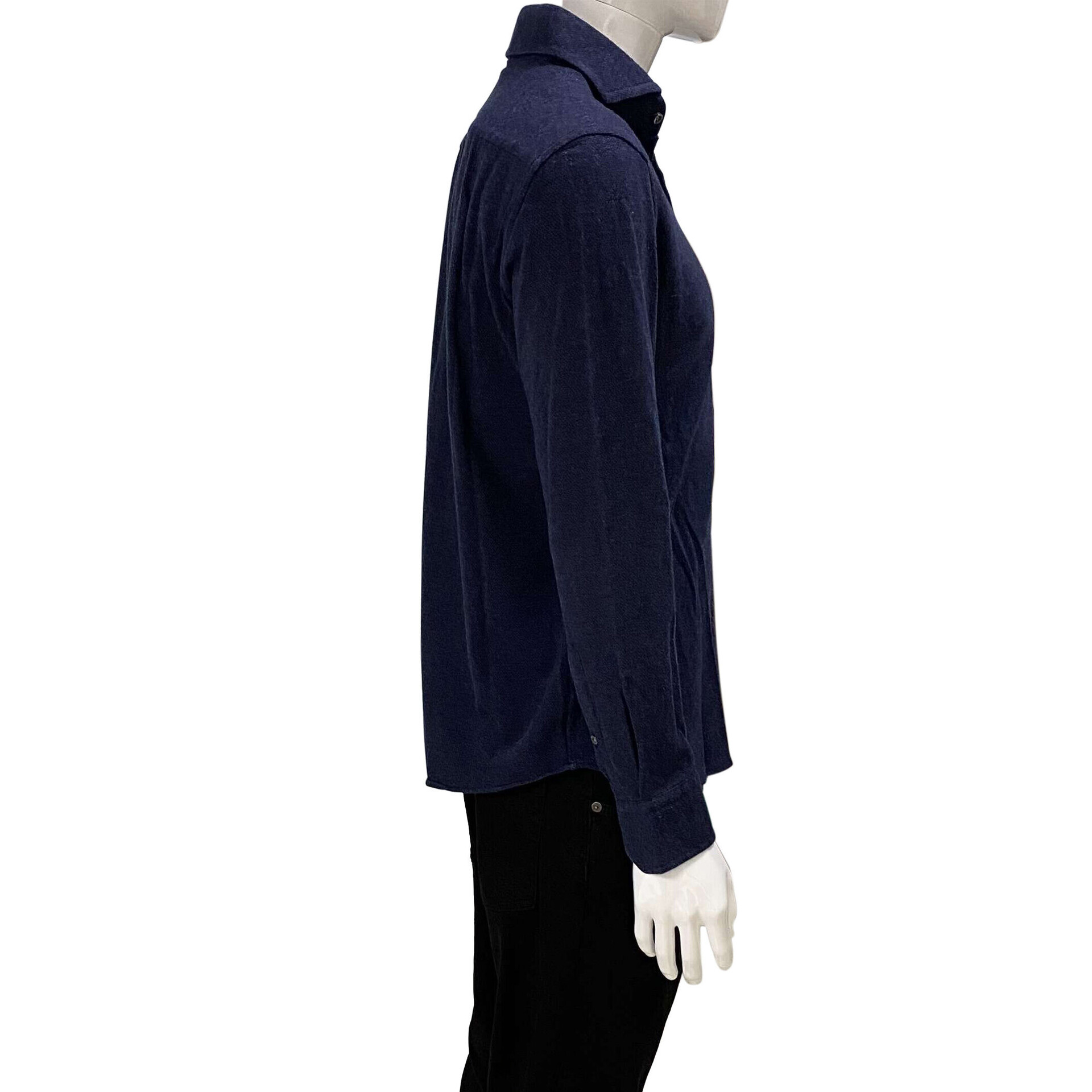 Camisa Hugo Boss Slim Fit Lã Azul Marinho