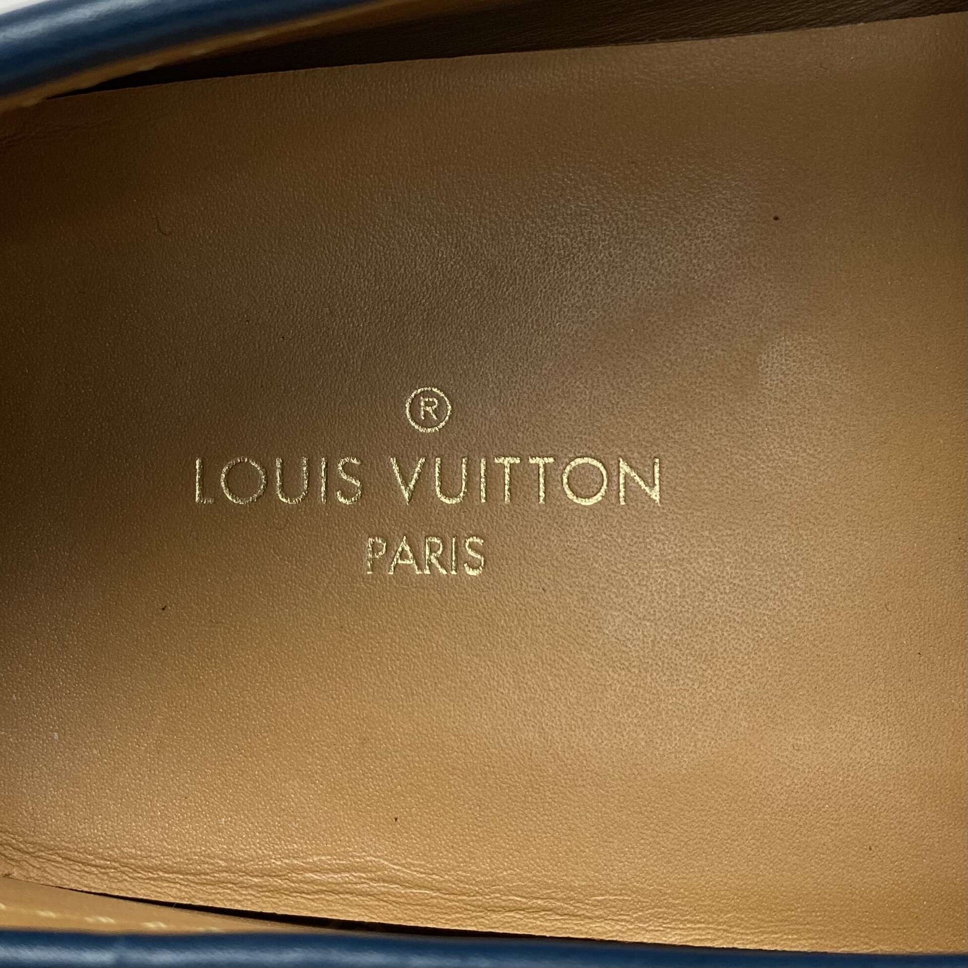 Mocassim Louis Vuitton Couro Azul