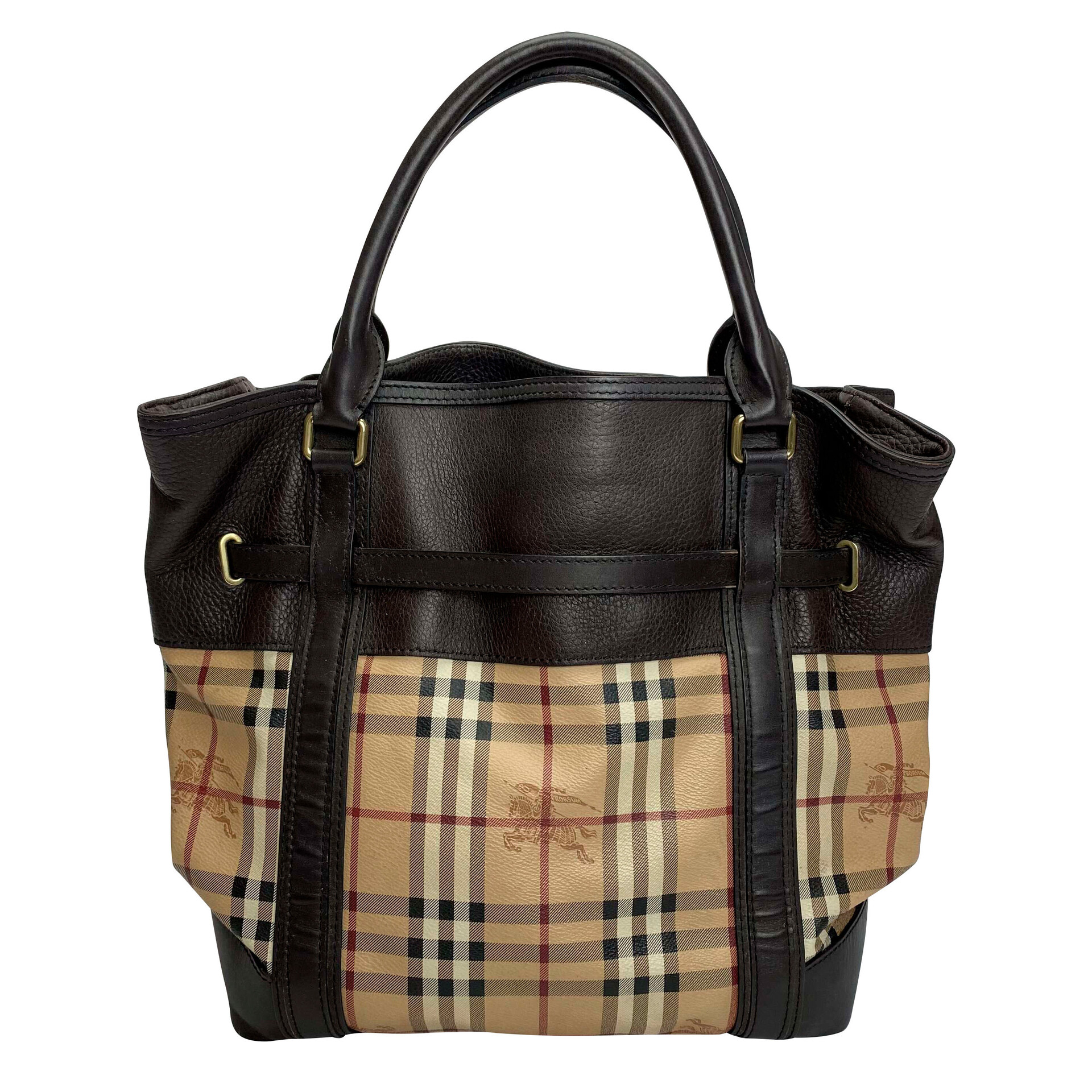 Bolsa Burberry Haymarket Check Belted