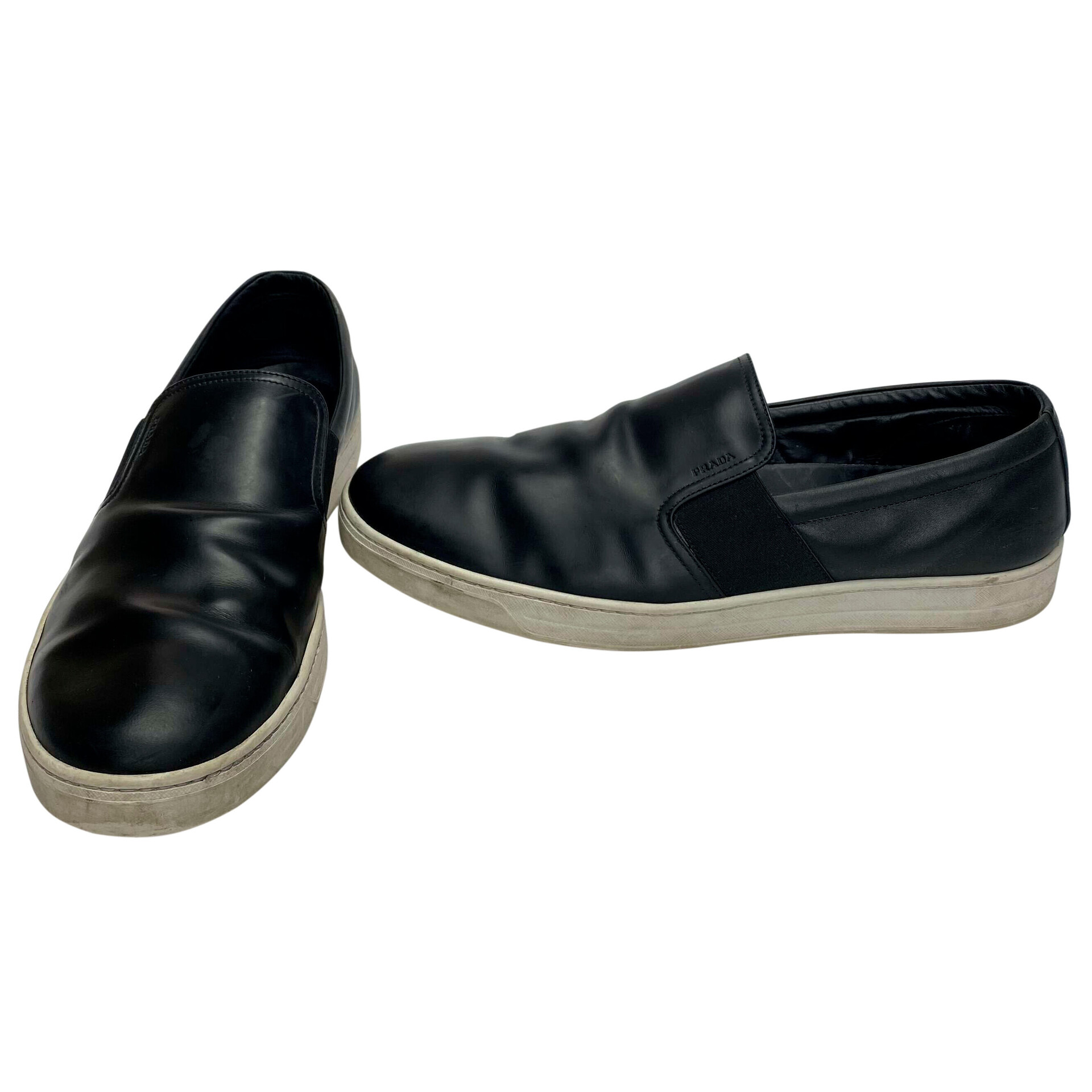 Tênis Prada Slip On Couro Preto