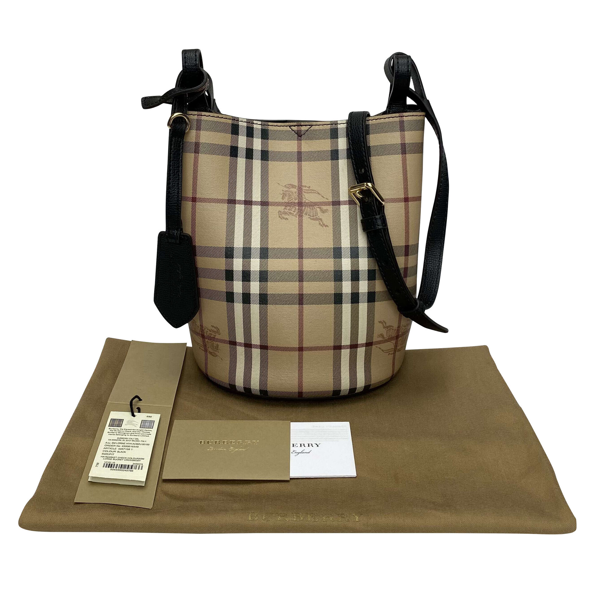 Bolsa Burberry Bucket Xadrez Tradicional