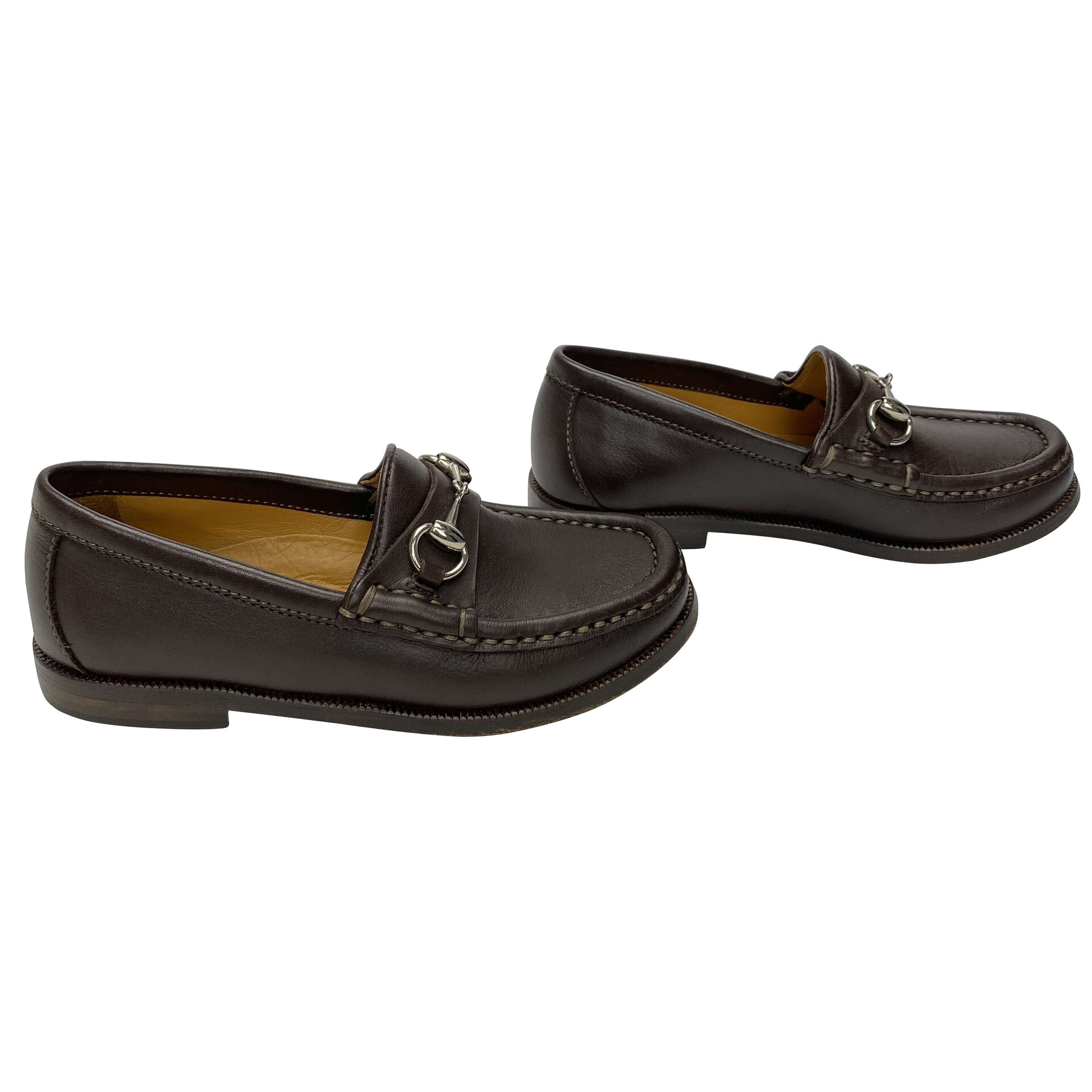 Mocassim Gucci Infantil Couro Marrom