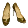 Peep Toe Christian Louboutin Bege Metalizado