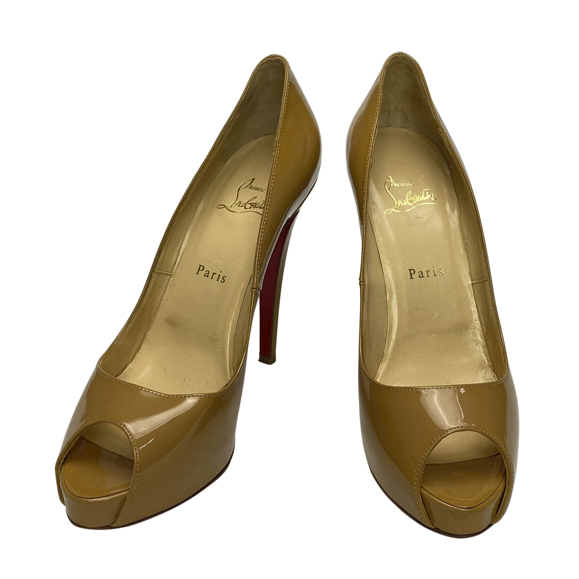 Peep Toe Christian Louboutin Verniz Nude