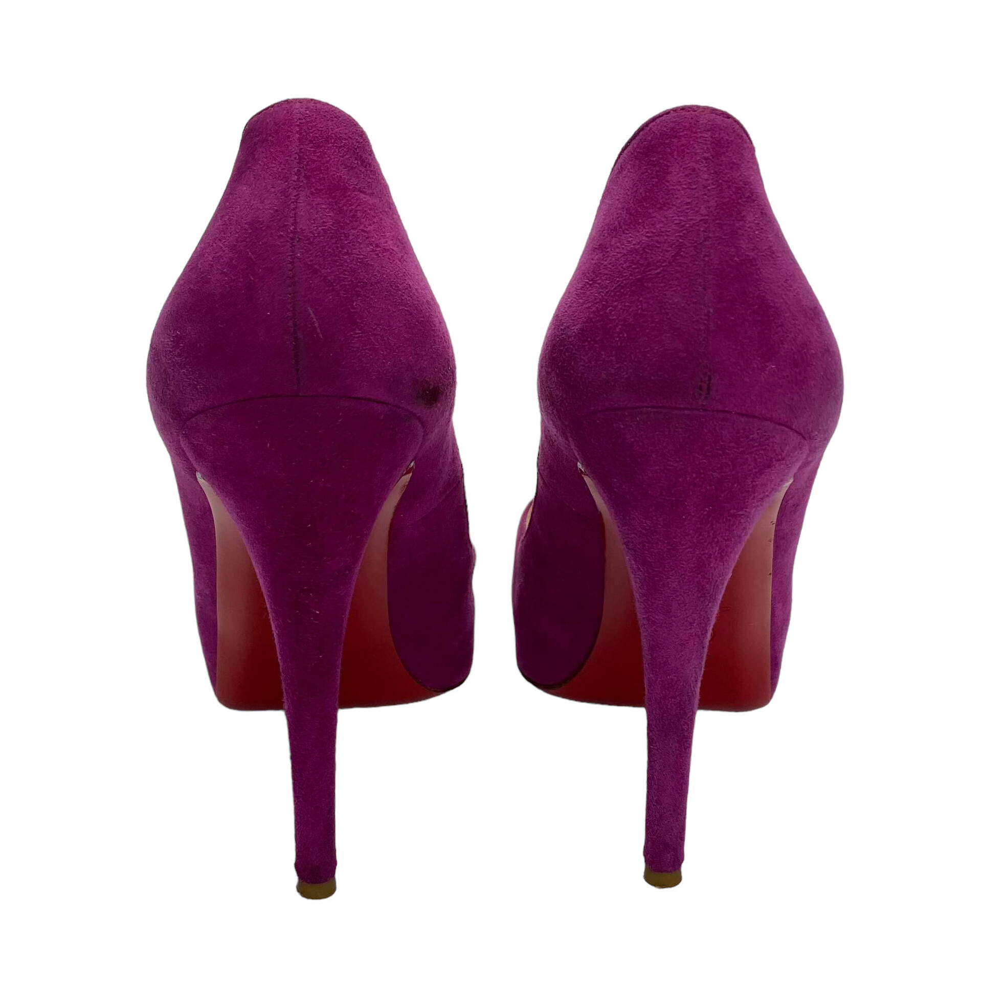 Peep Toe Christian Louboutin Camurça Roxo