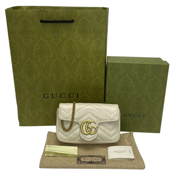 Bolsa Gucci GG Marmont Super Mini Off White