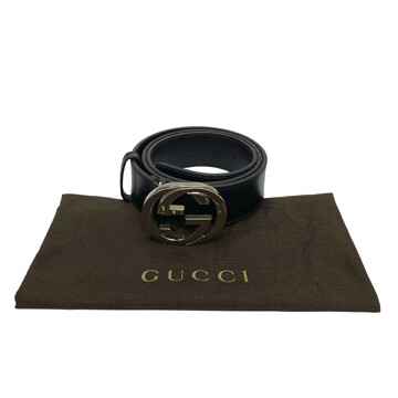 Cinto Gucci Signature GG Couro Preto