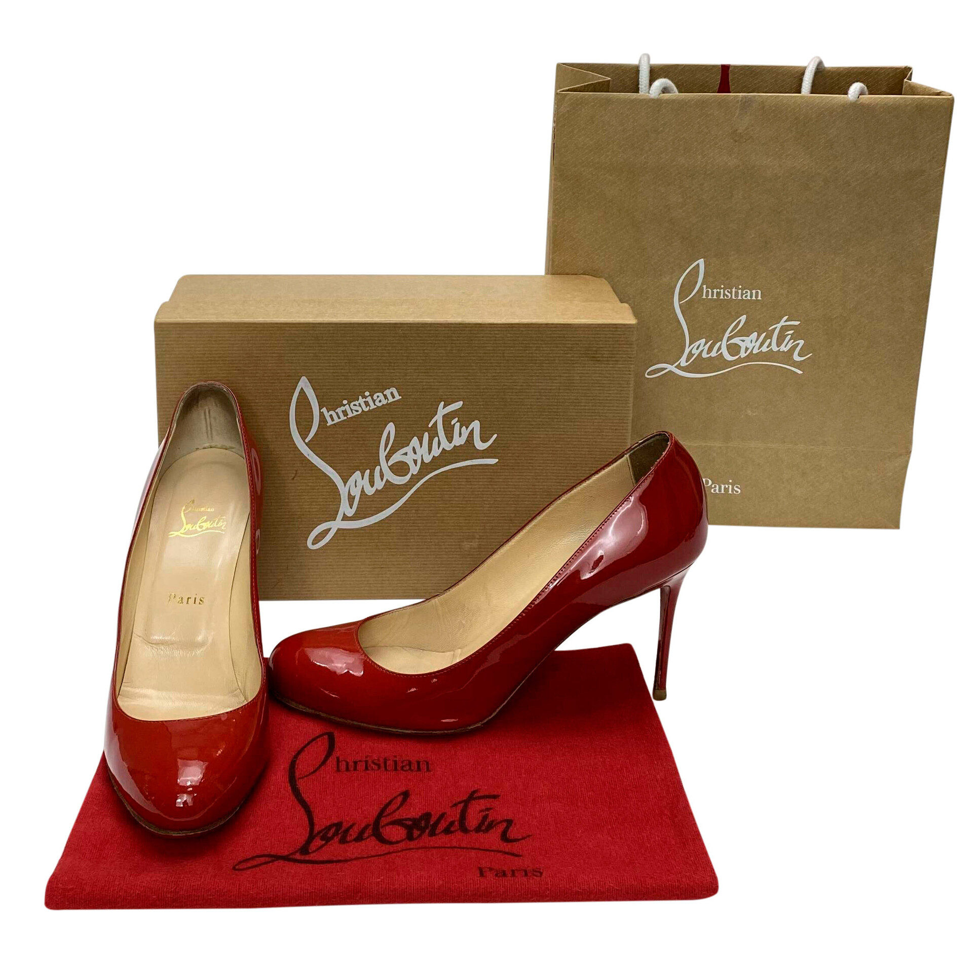 Sapato Christian Louboutin Verniz Vermelho