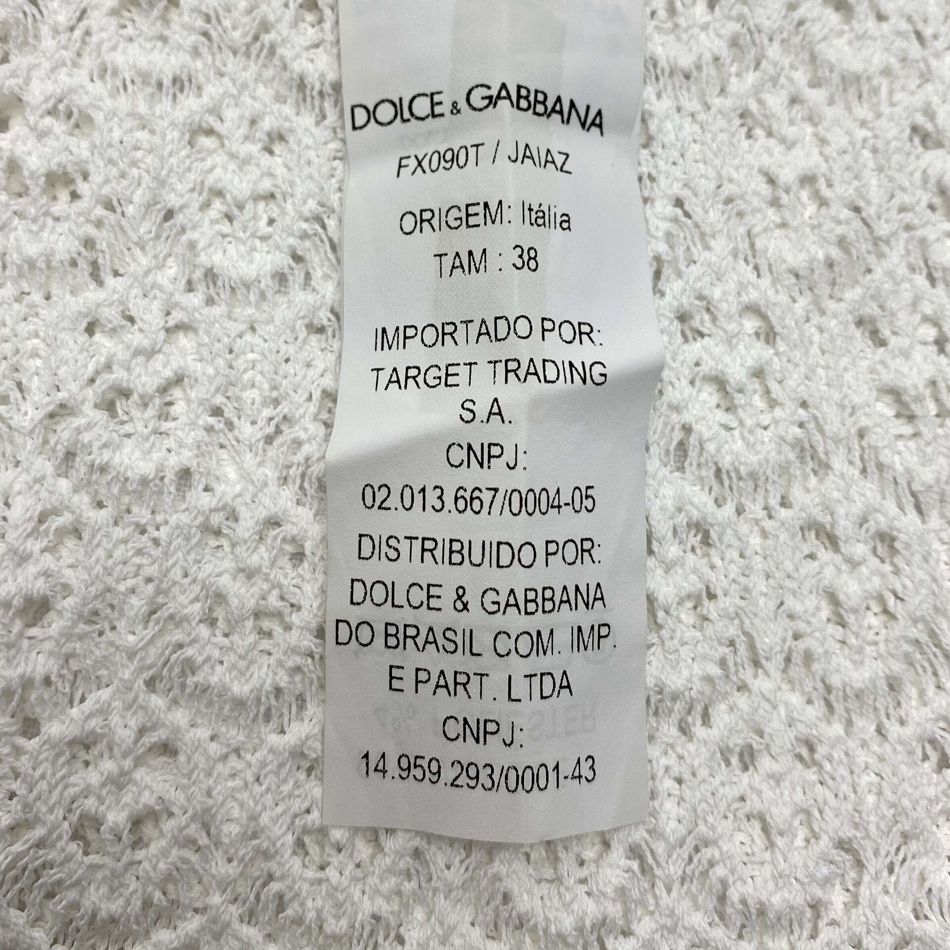 Blusa Dolce & Gabbana Rendada Branca