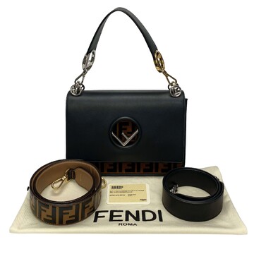 Bolsa Fendi Kan I F Preta com Veludo