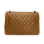 Bolsa Chanel Double Flap Maxi Couro Caramelo