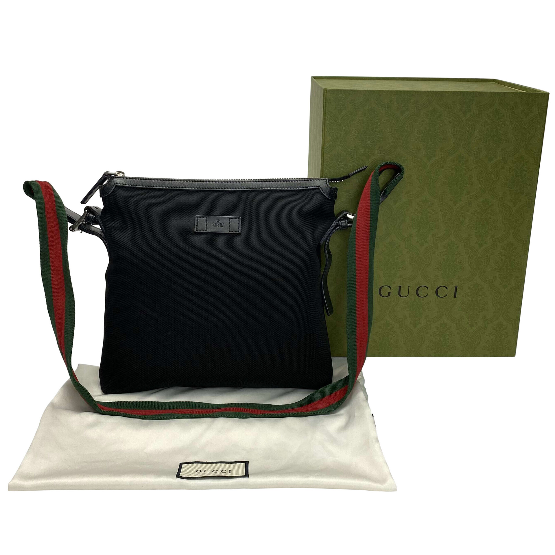 Bolsa Gucci Crossbody Faixa Web Preta