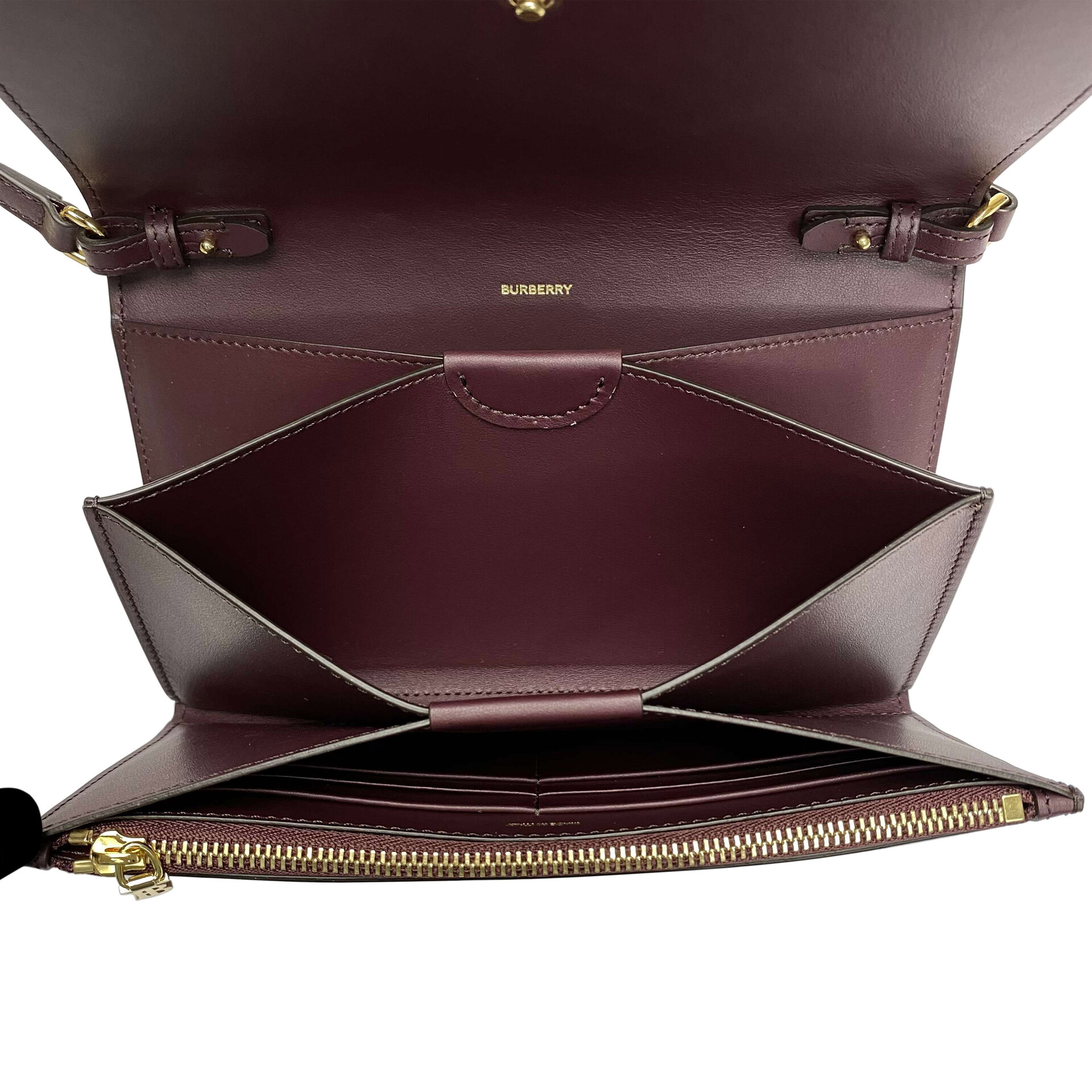 Bolsa Burberry Hazelmere Couro Vinho