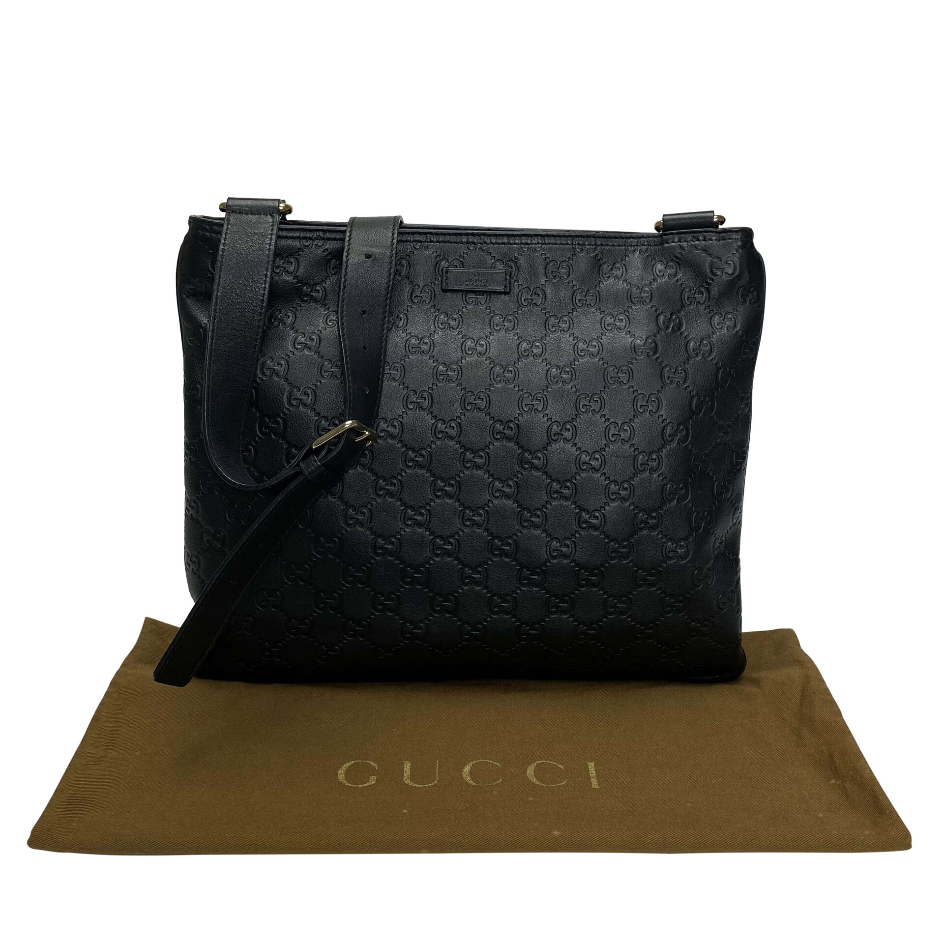 Bolsa Gucci Crossbody Couro Preto