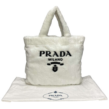 Bolsa Prada Tote Estampa Logo Branca