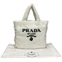 Bolsa Prada Tote Estampa Logo Branca