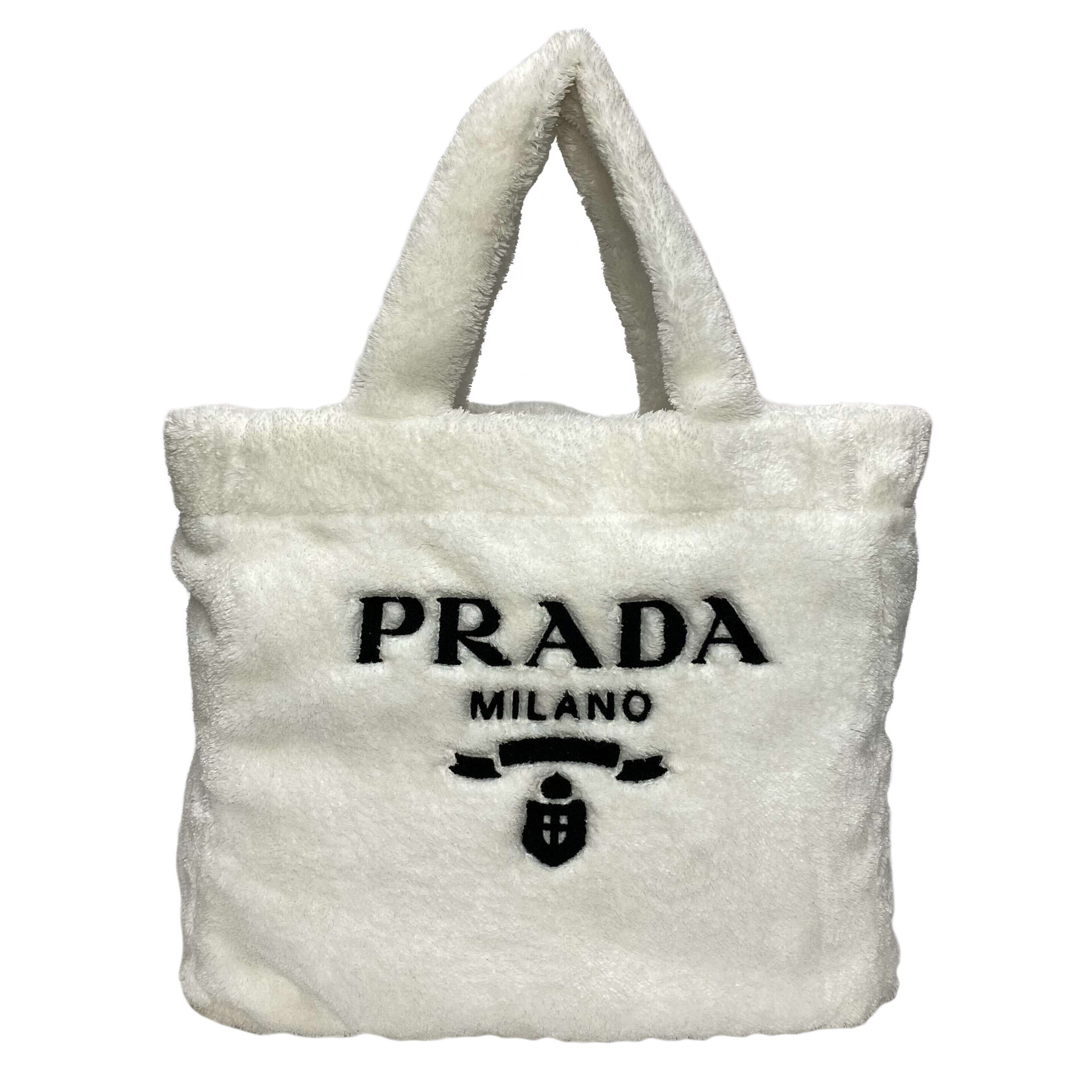 Bolsa Prada Tote Estampa Logo Branca