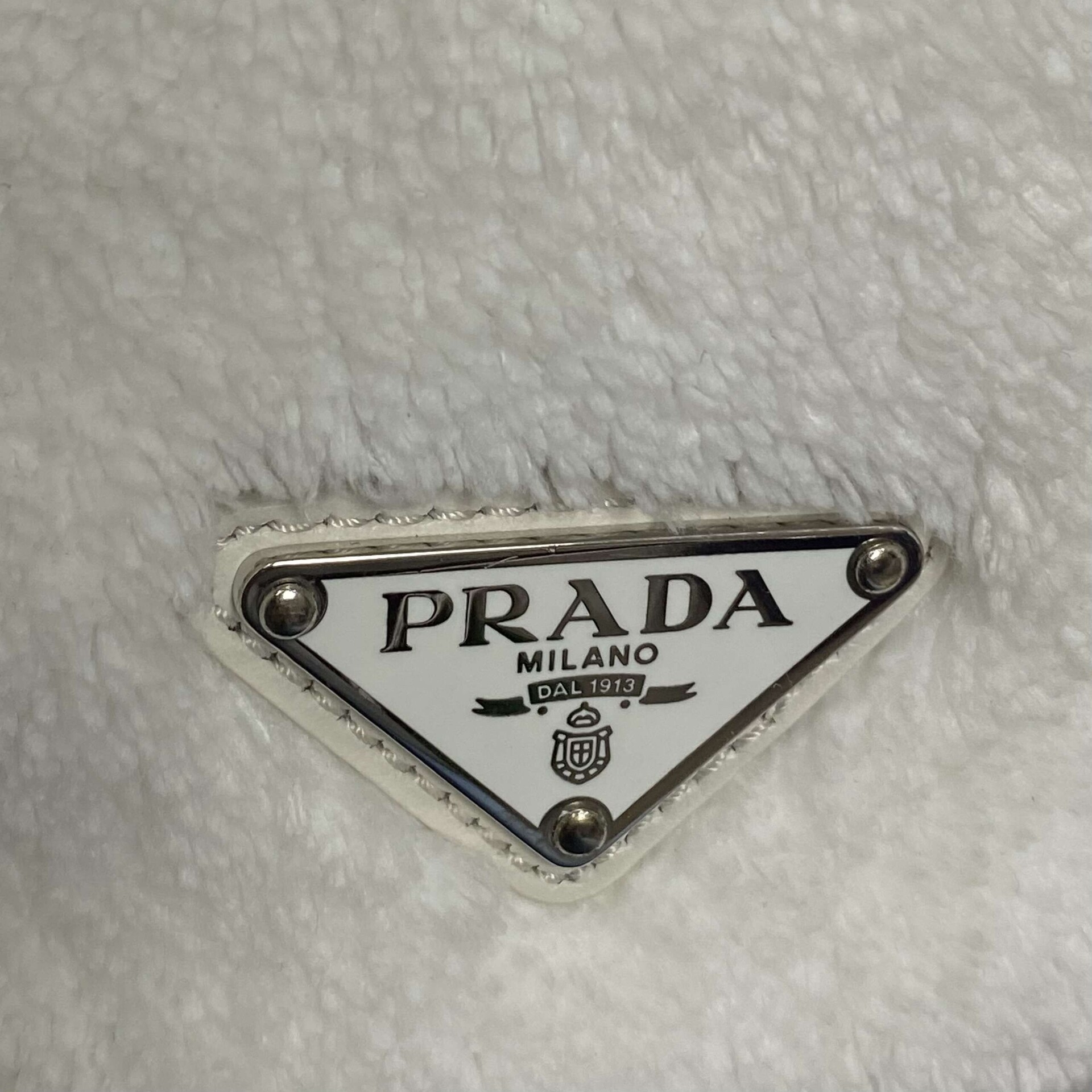 Bolsa Prada Tote Estampa Logo Branca