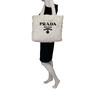 Bolsa Prada Tote Estampa Logo Branca