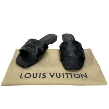 Flat Louis Vuitton Couro Preto