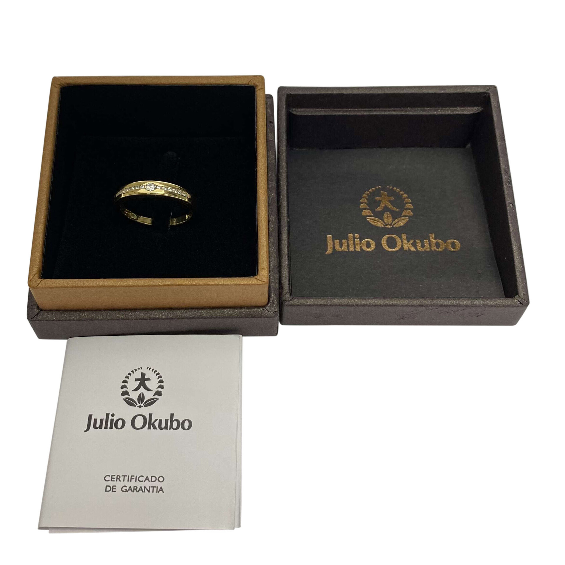 Anel Julio Okubo Ouro Amarelo com Diamantes