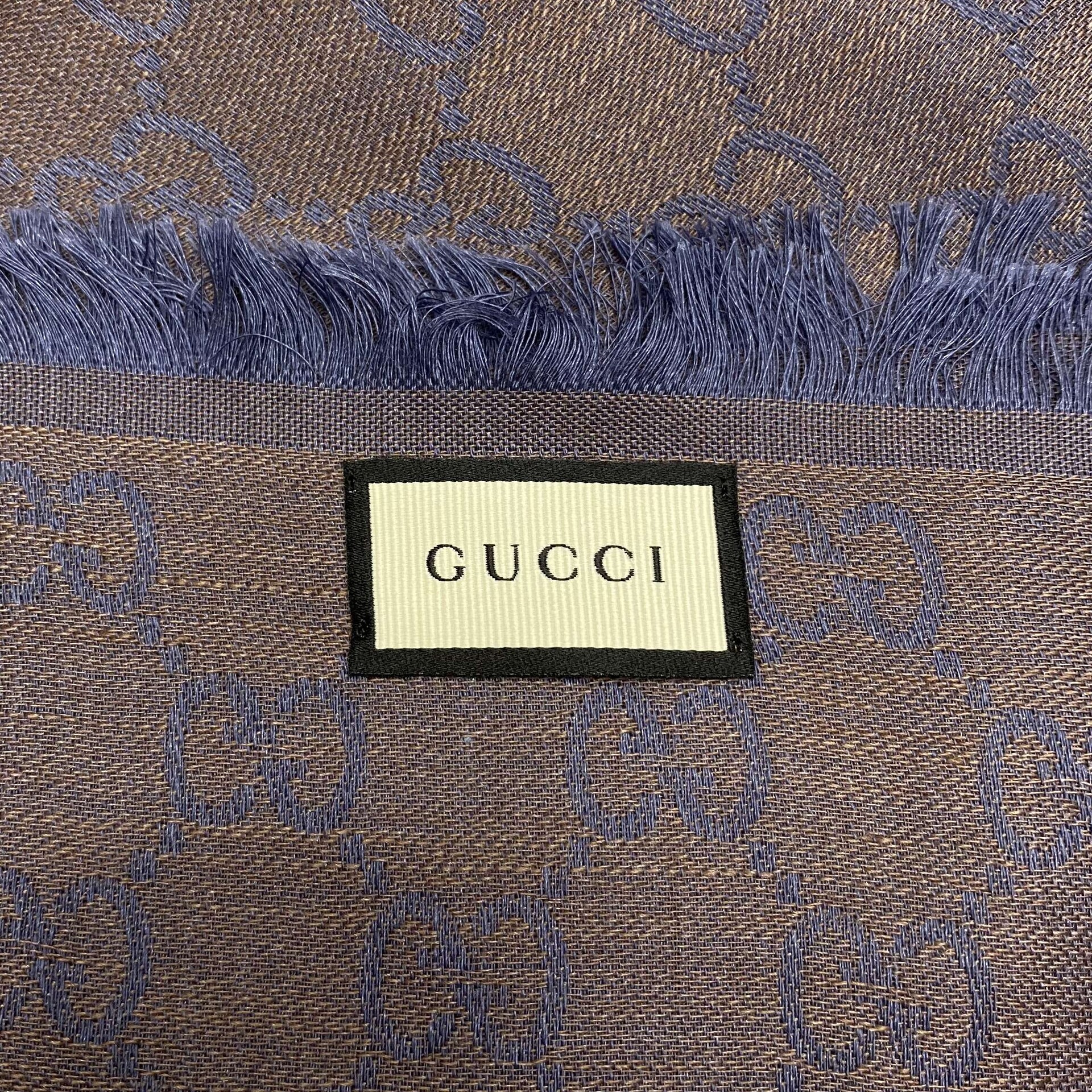 Pashmina Gucci Azul e Marrom