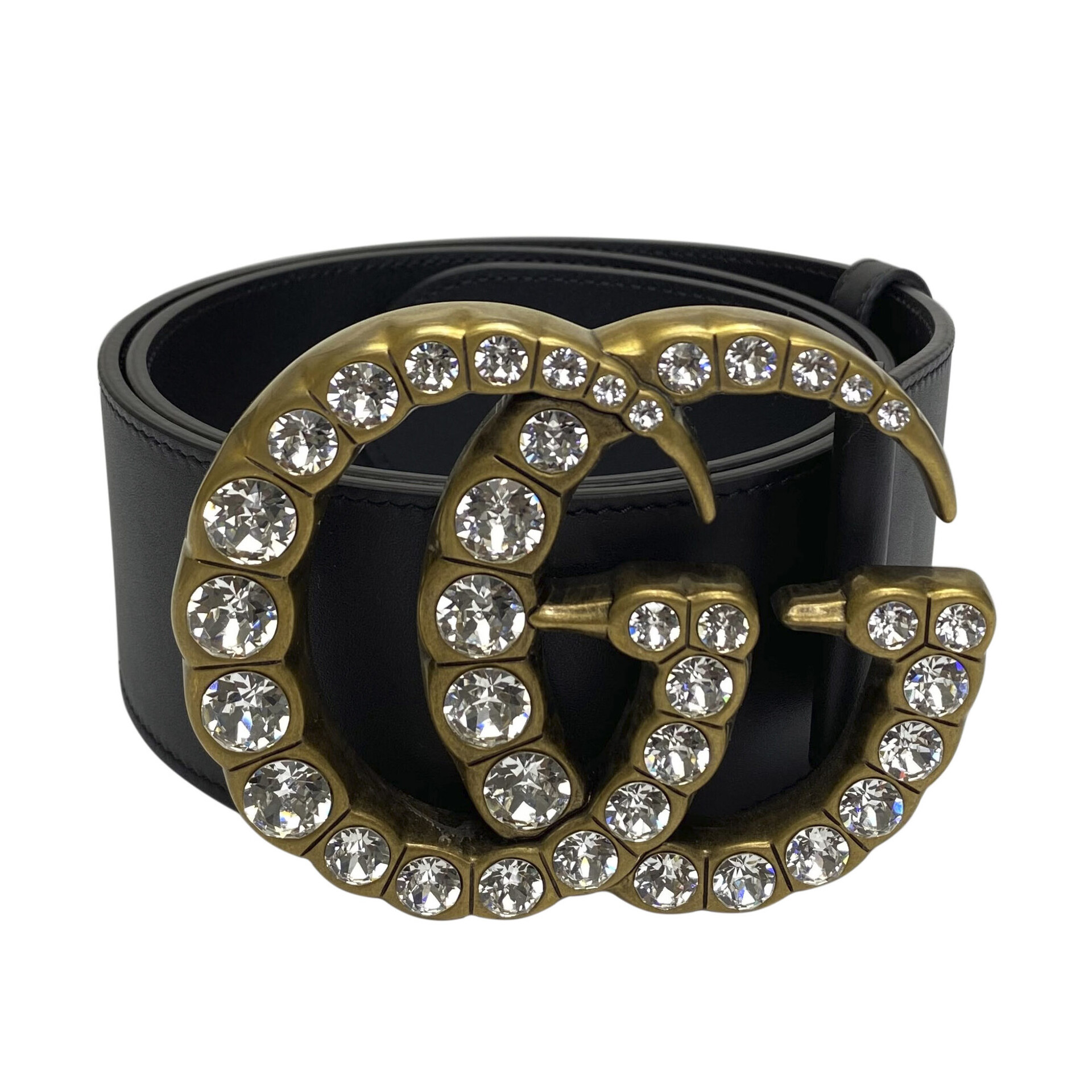 Cinto Gucci GG Crystal Preto