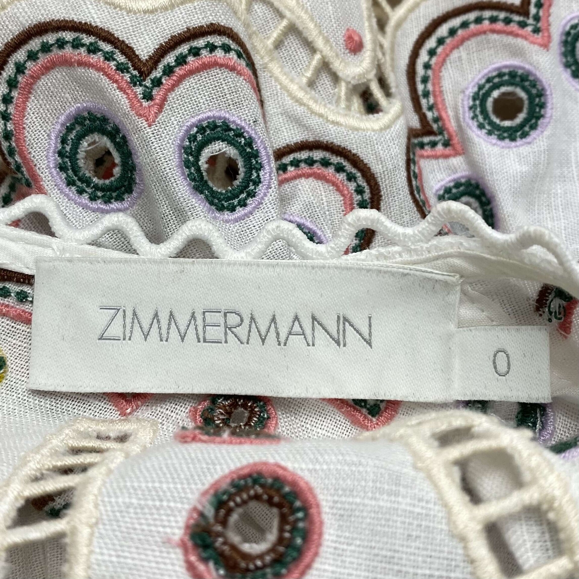 Vestido Zimmermann Branco Bordado