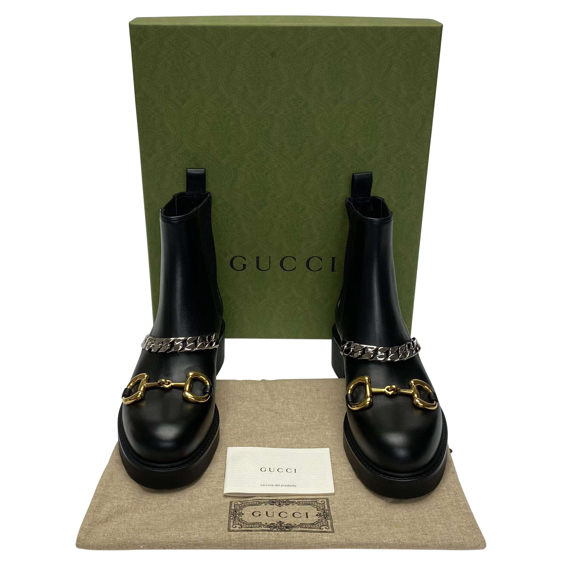 Bota Gucci Horsebit Preta