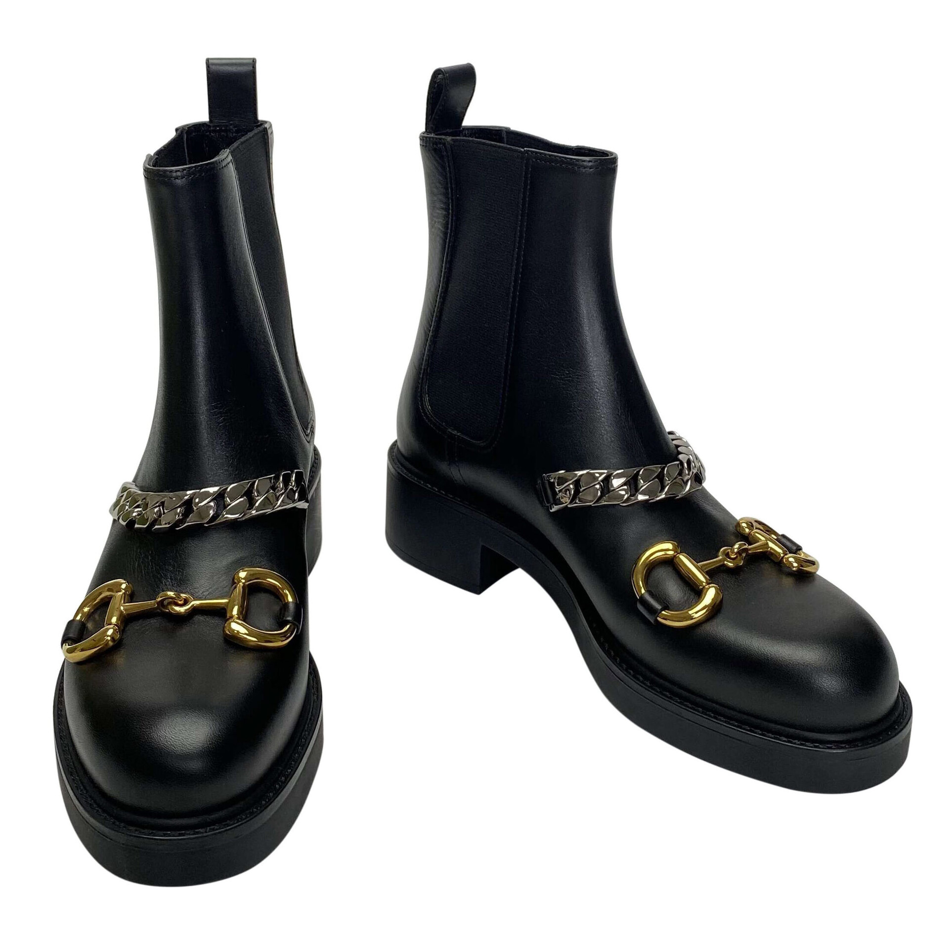 Bota Gucci Horsebit Preta