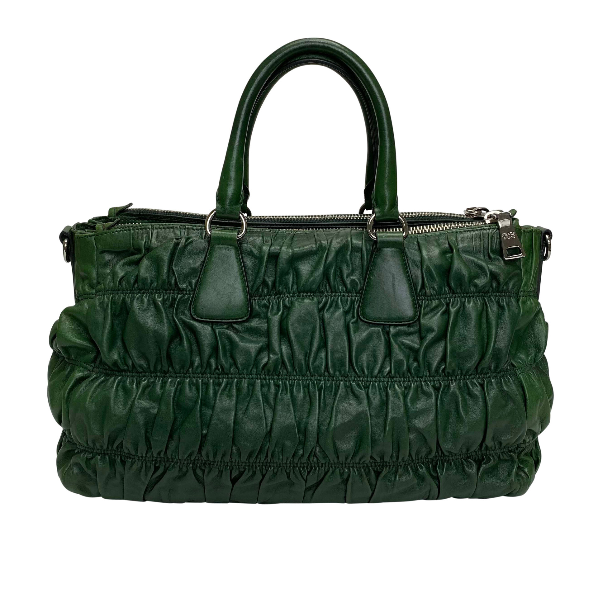 Bolsa Prada Couro Drapeado Verde