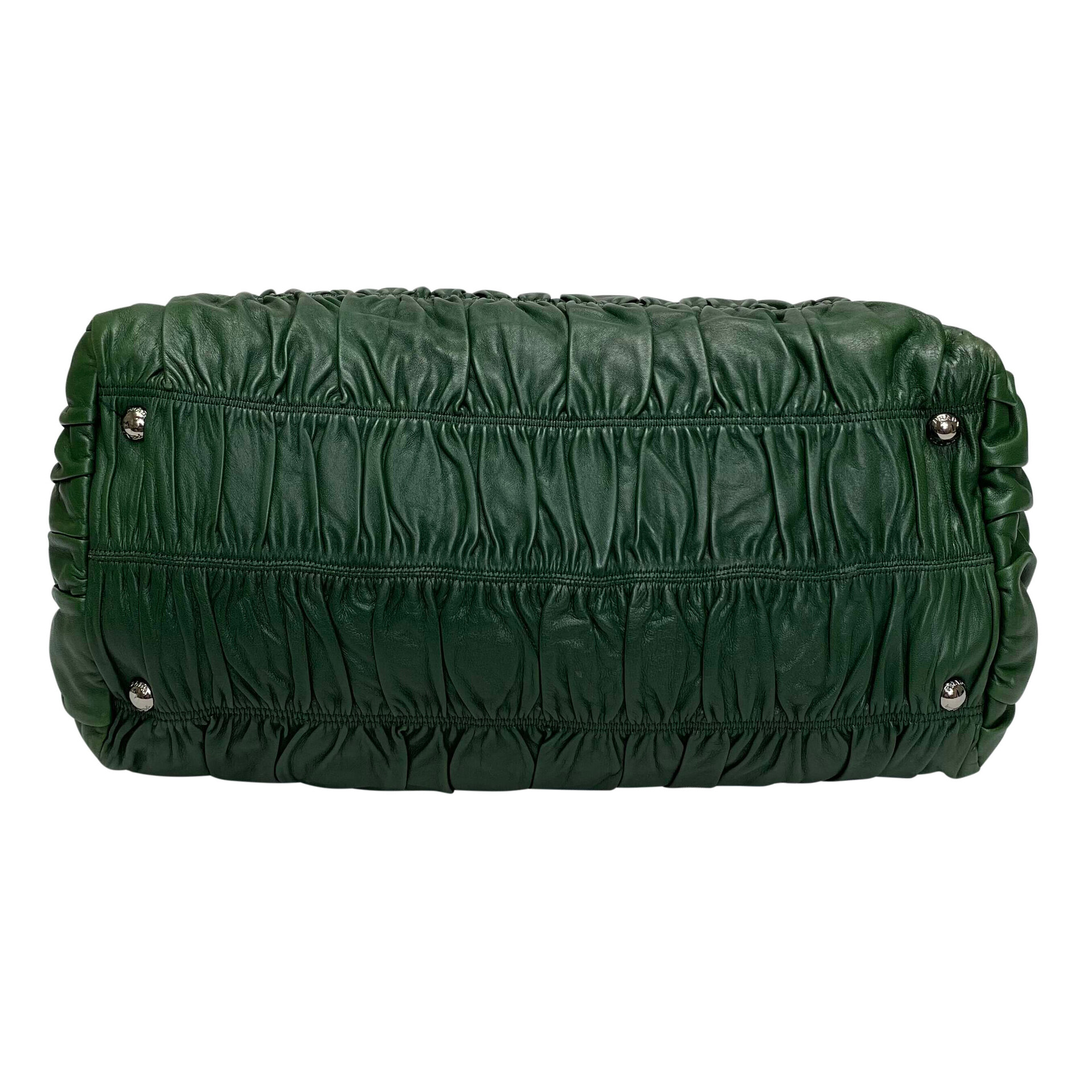 Bolsa Prada Couro Drapeado Verde