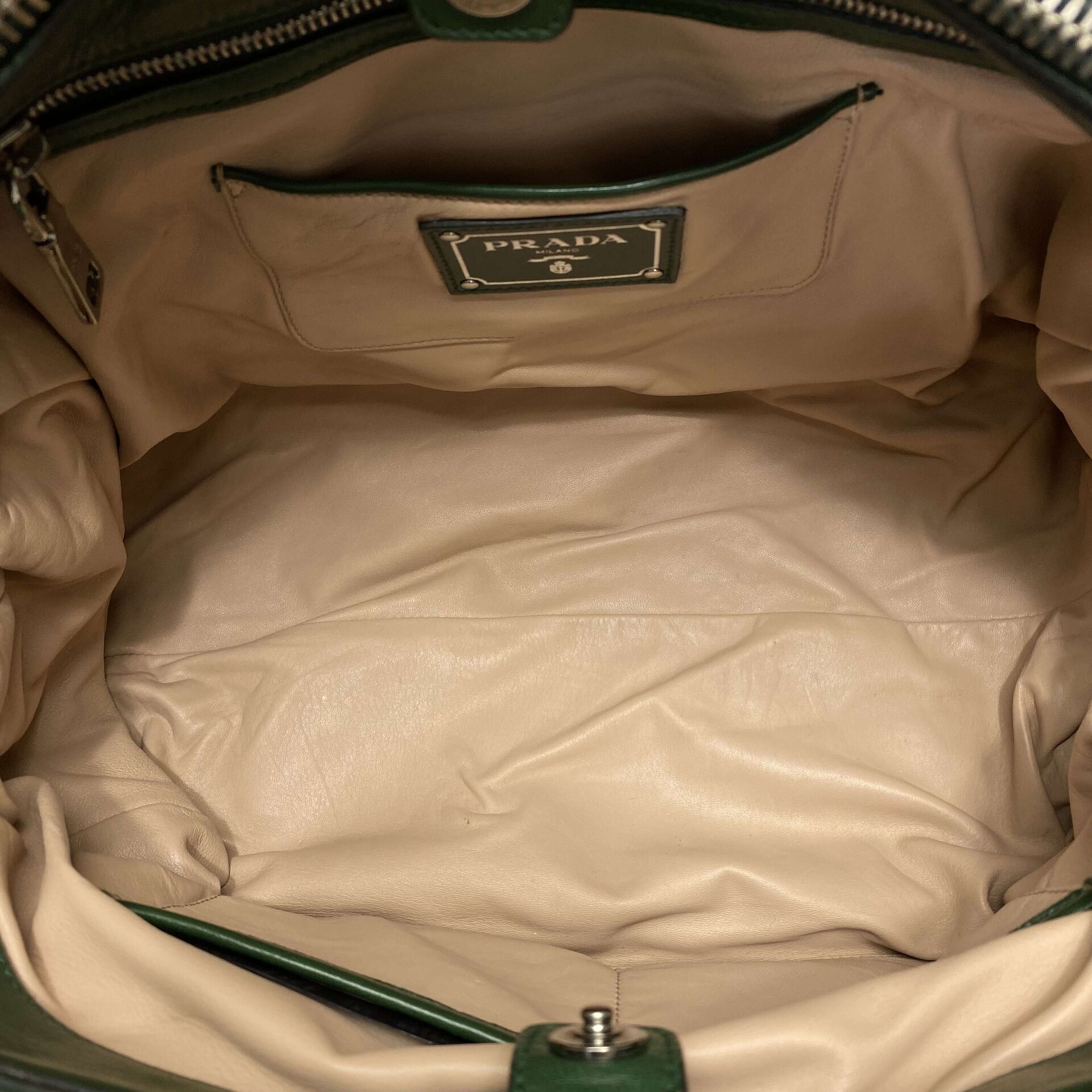 Bolsa Prada Couro Drapeado Verde