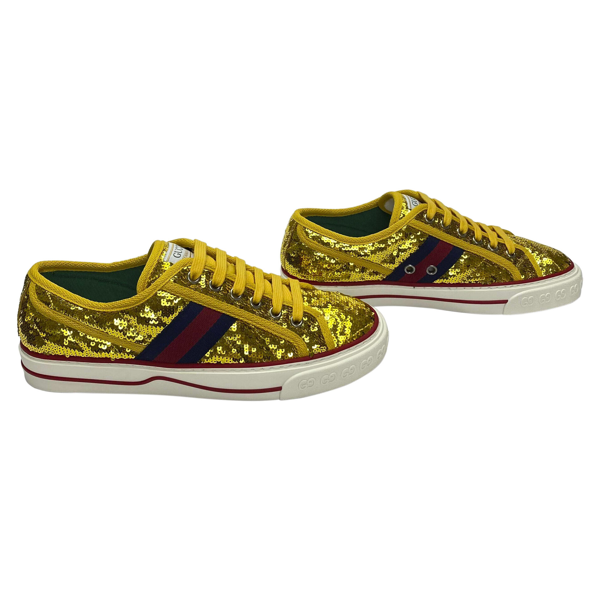 Sneaker Gucci 1977 High Top Paetês Dourado